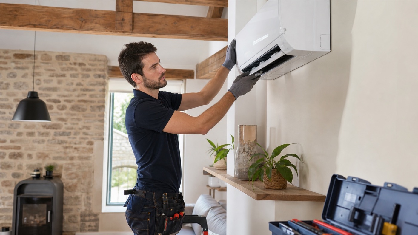 Installation de climatisation moderne dans la Manche